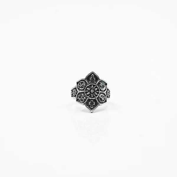 Inel slim mandala Argint