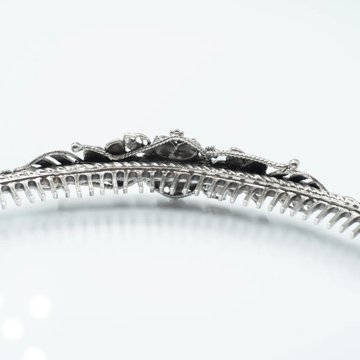 Tiara model floral Argint