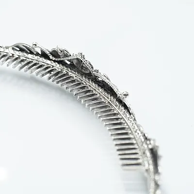 Tiara model floral Argint - 5