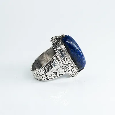 Inel Afgan oval lapis lazuli m Argint - 5