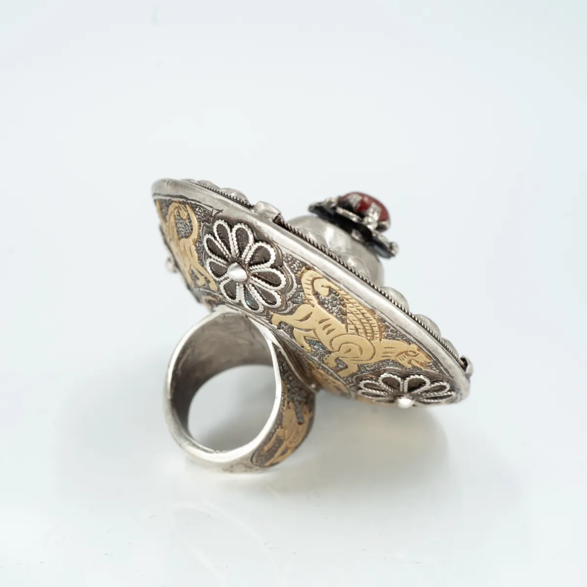 Inel Afghan carneole 6cm Argint