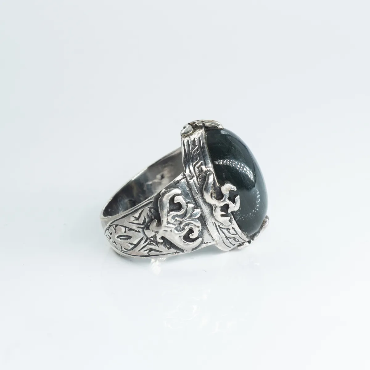 Inel Afgan oval labradorite Argint