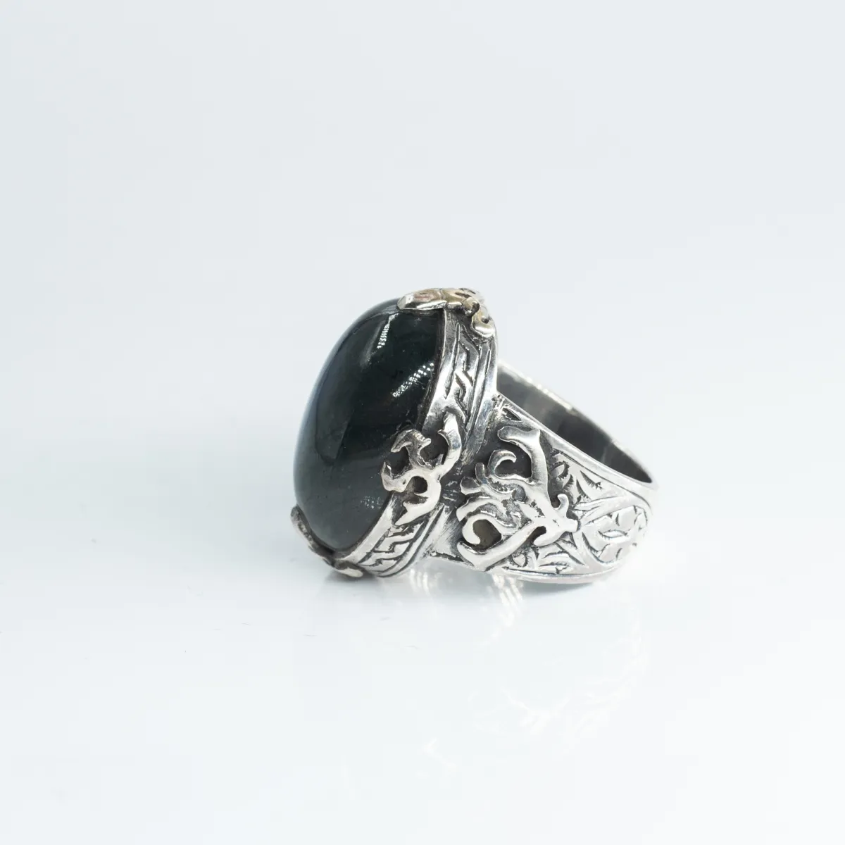 Inel Afgan oval labradorite Argint