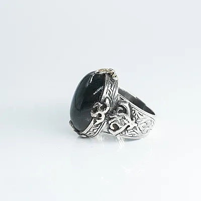 Inel Afgan oval labradorite Argint - 4