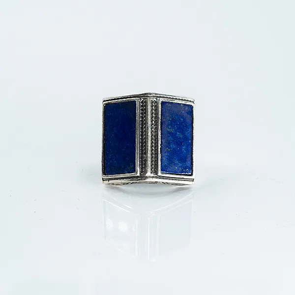 Inel dreptunghiular carte lapis Argint