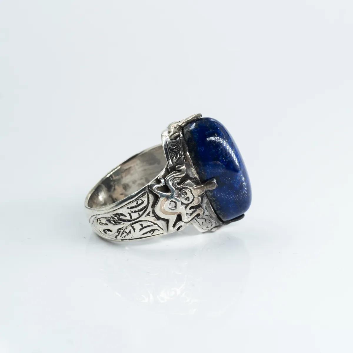 Inel Afgan oval lapis lazuli s Argint