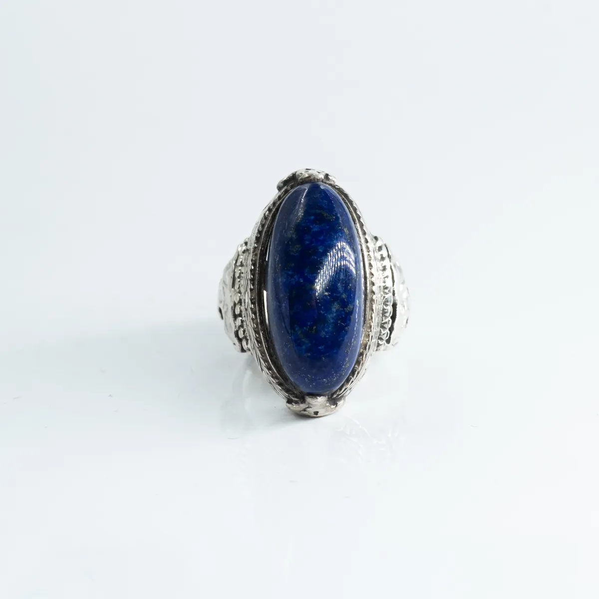 Inel Afgan oval lapis lazuli m Argint