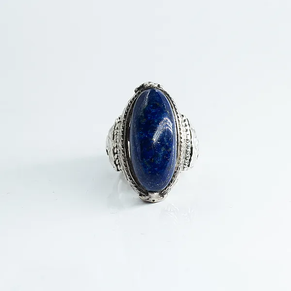 Inel Afgan oval lapis lazuli m Argint
