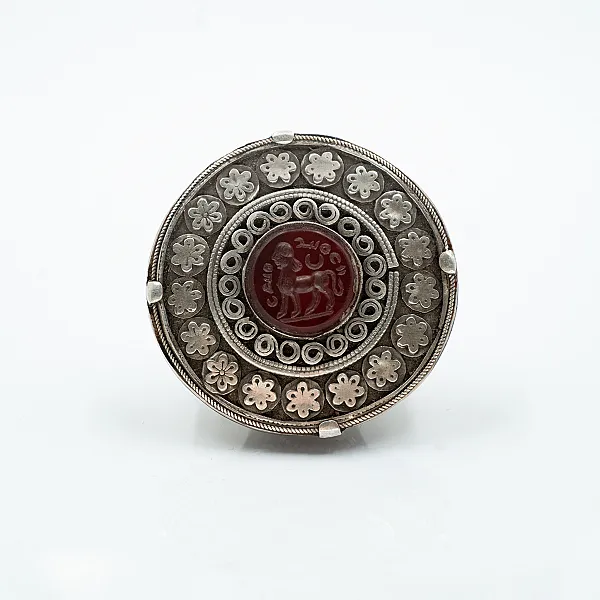 Inel Afgan carneole 5cm Argint