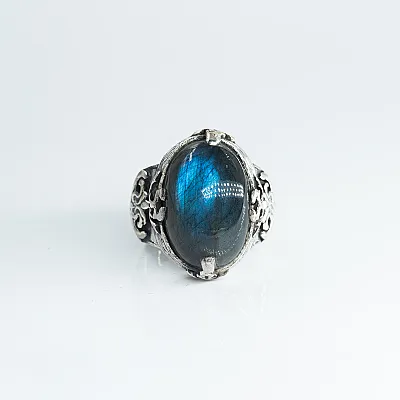 Inel Afgan oval labradorite Argint - 1