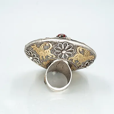 Inel Afghan carneole 6cm Argint - 4