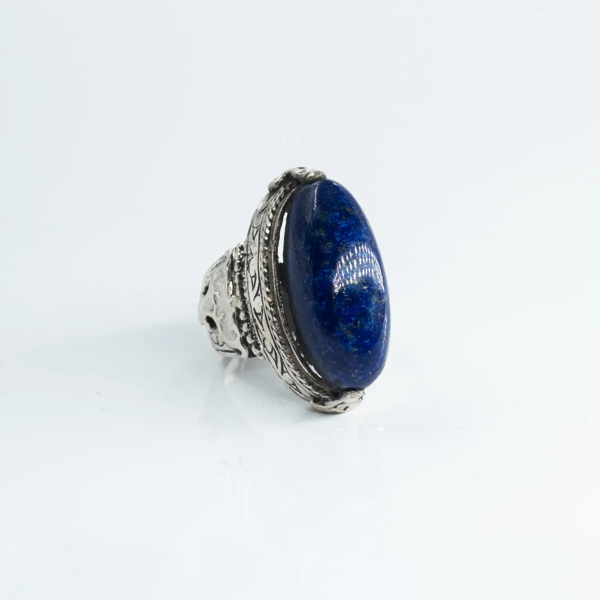 Inel Afgan oval lapis lazuli m Argint