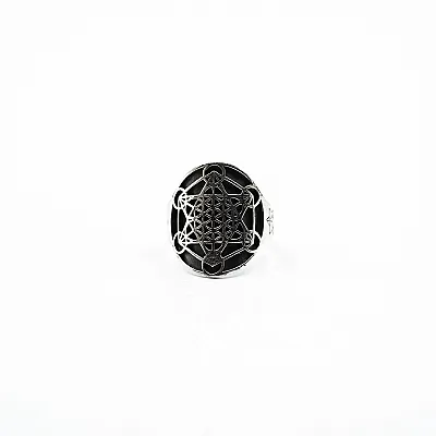 Inel lung simbol Metatron Argint - 1