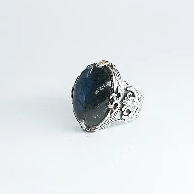 Inel Afgan oval labradorite Argint - 3