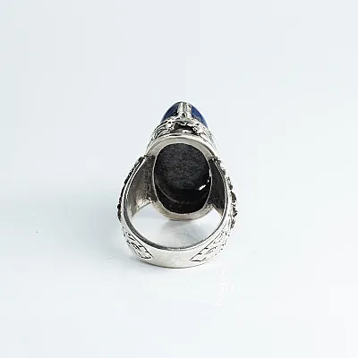 Inel Afgan oval lapis lazuli m Argint - 4