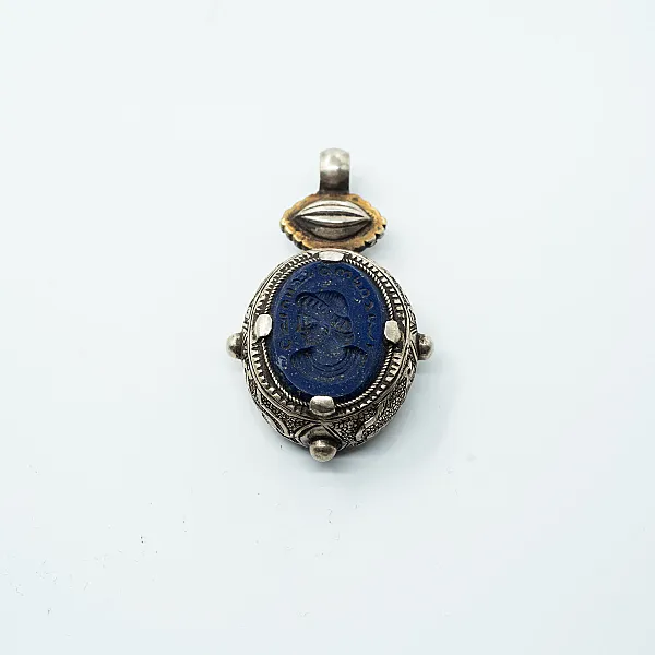 Pandantiv Afghan luptator lapis lazuli Argint