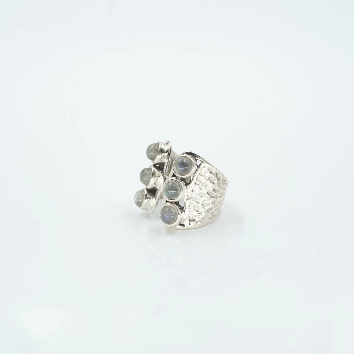 Inel corset 6 bumbi labradorite Argint