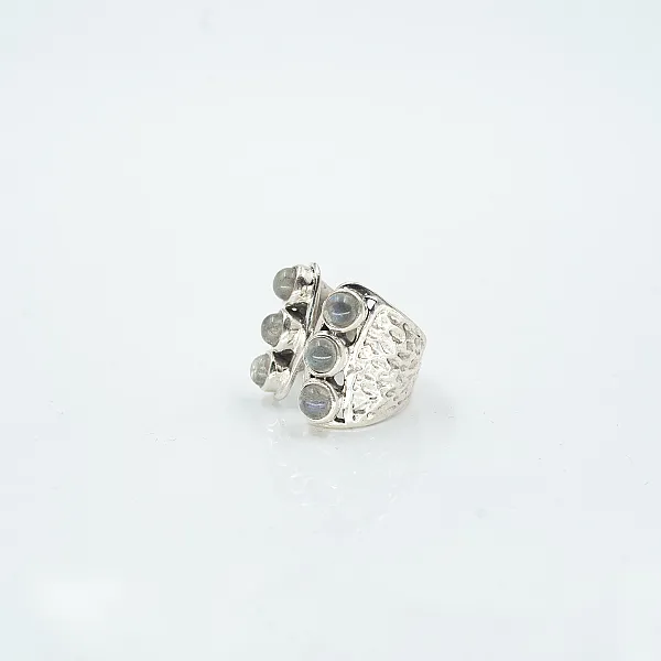 Inel corset 6 bumbi labradorite Argint