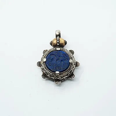 Pandantiv Afgan calaret lapis lazuli Argint - 1