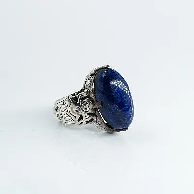 Inel Afgan oval lapis lazuli s Argint - 6