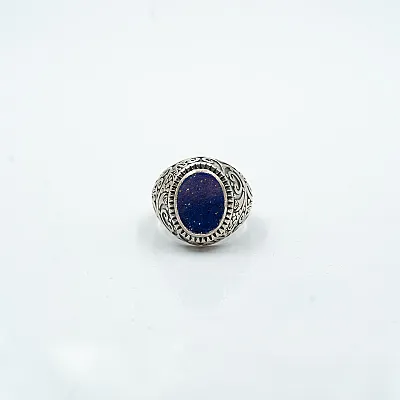 Inel oval broderie gotica lapis lazuli Argint - 5
