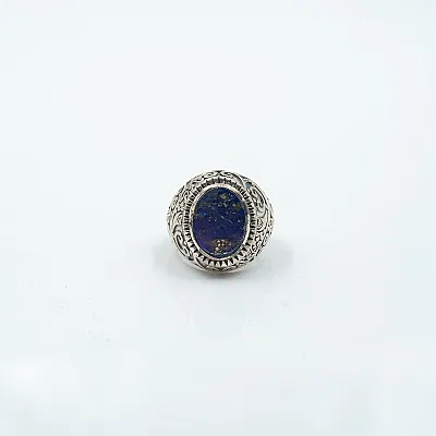 Inel oval broderie gotica lapis lazuli Argint - 10