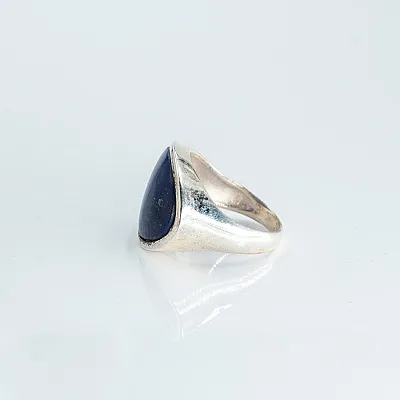 Inel oval piatra naturala lapis-lazuli Argint - 2