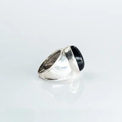 Inel oval simplu piatra onix Argint - 4