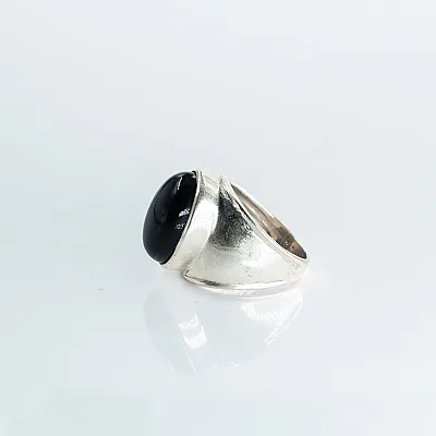 Inel oval simplu piatra onix Argint - 2