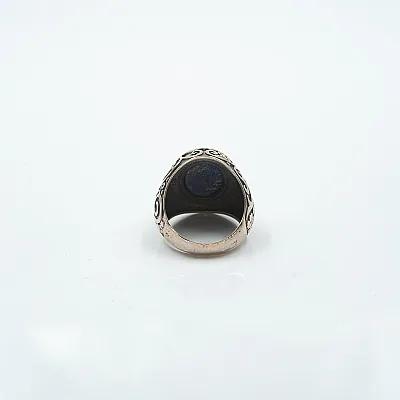 Inel oval broderie gotica lapis lazuli Argint - 8
