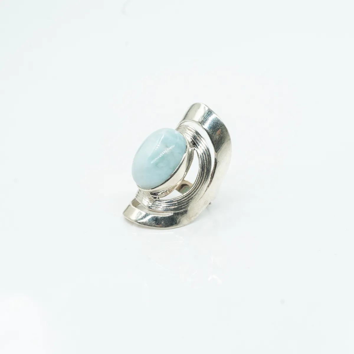 Inel lung dungi larimar Argint