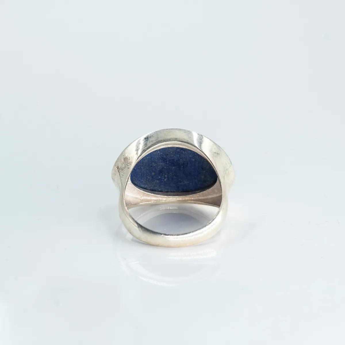 Inel oval piatra naturala lapis-lazuli Argint