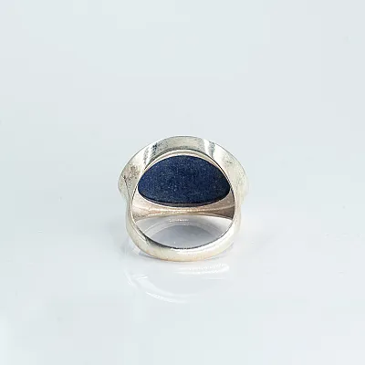Inel oval piatra naturala lapis-lazuli Argint - 3