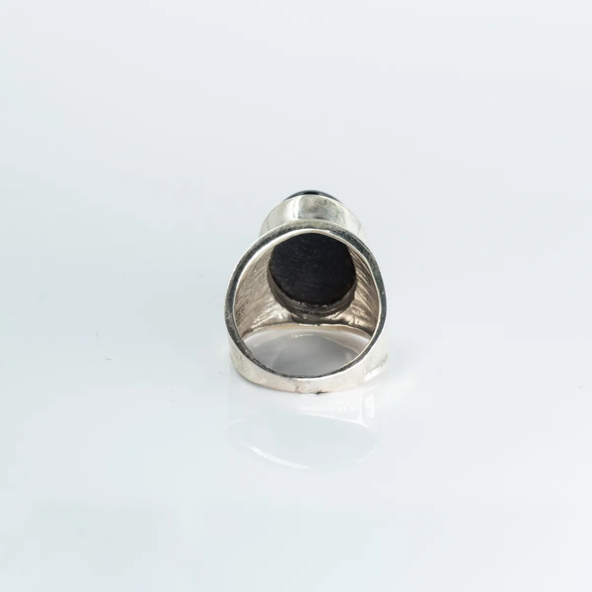 Inel oval simplu piatra onix Argint