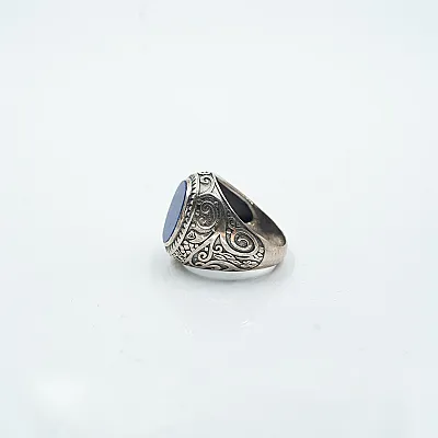Inel oval broderie gotica lapis lazuli Argint - 2