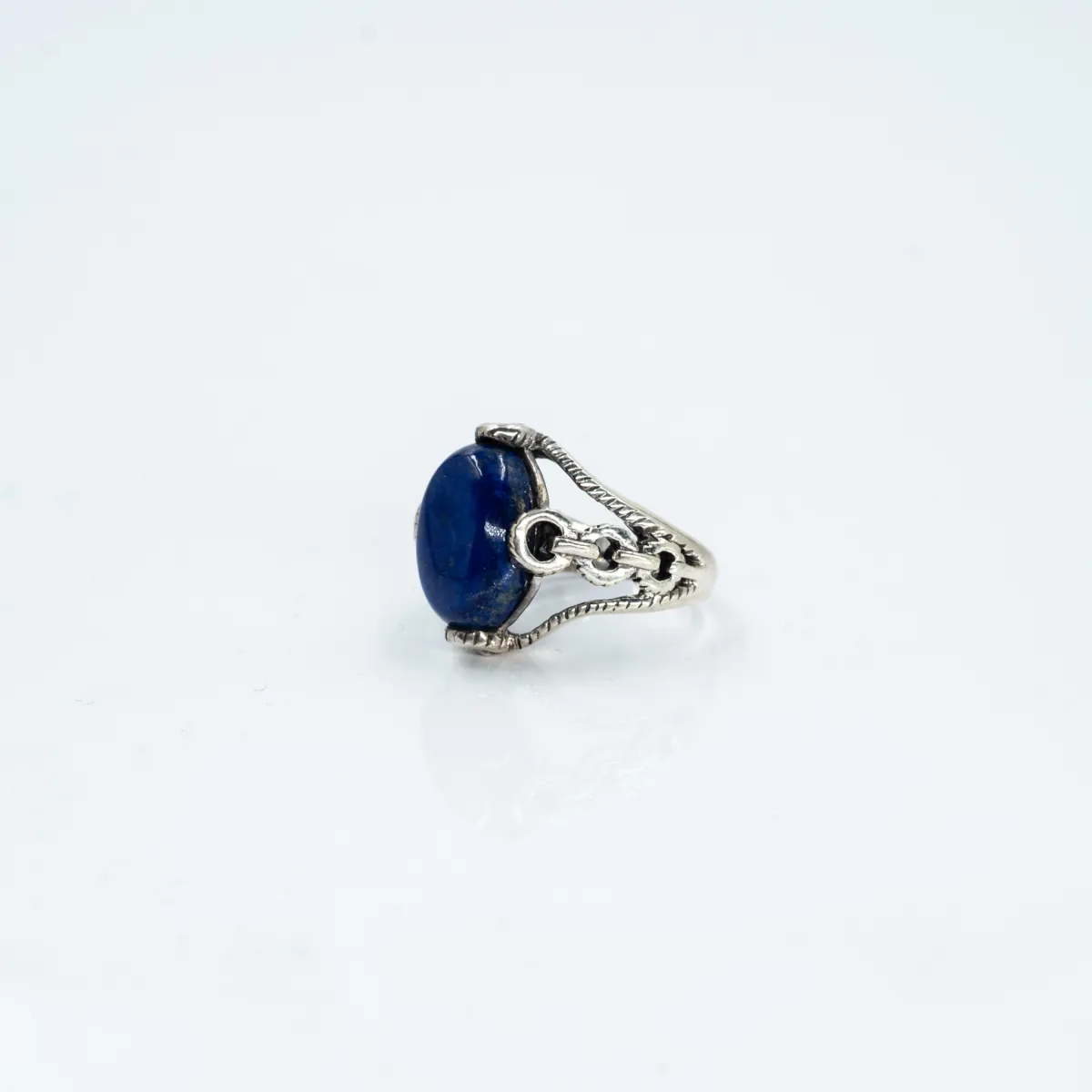 Inel oval zale lapis lazuli Argint