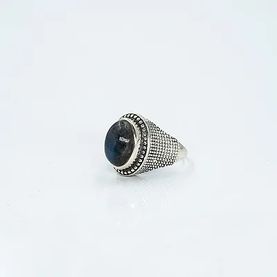 Inel oval simplu puncte labradorite Argint - 2