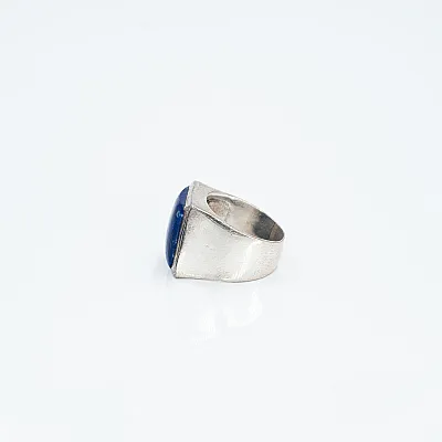 Inel patrat simplu lapis lazuli Argint - 3