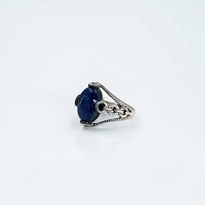 Inel oval zale lapis lazuli Argint - 2