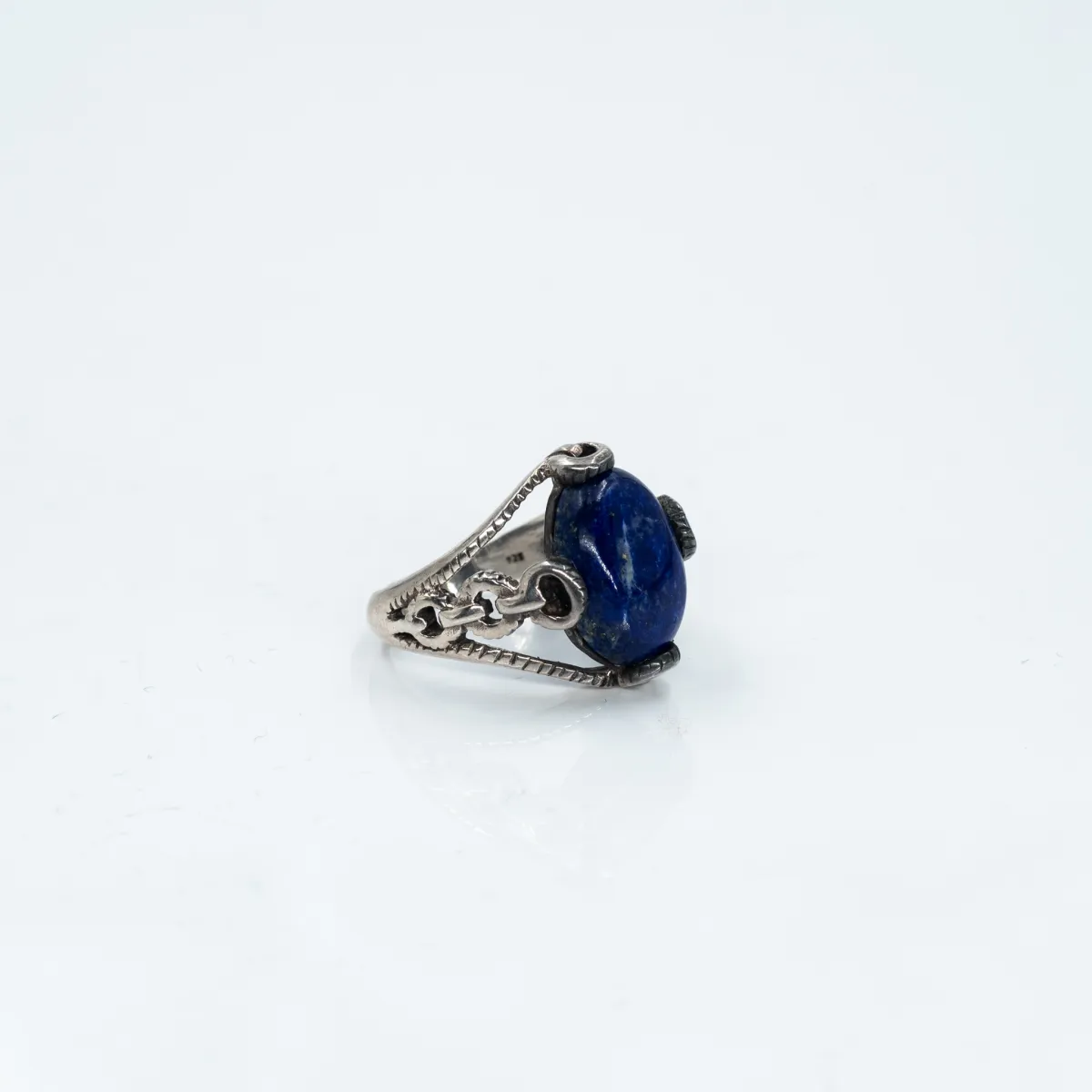 Inel oval zale lapis lazuli Argint