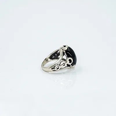 Inel oval zale onix Argint - 5