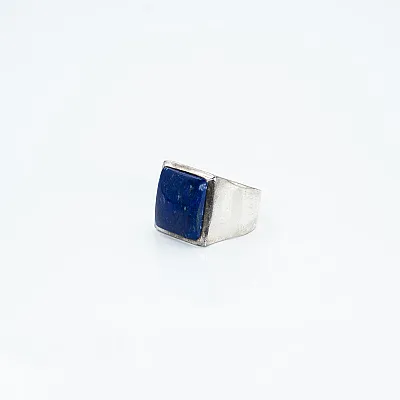 Inel patrat simplu lapis lazuli Argint - 2