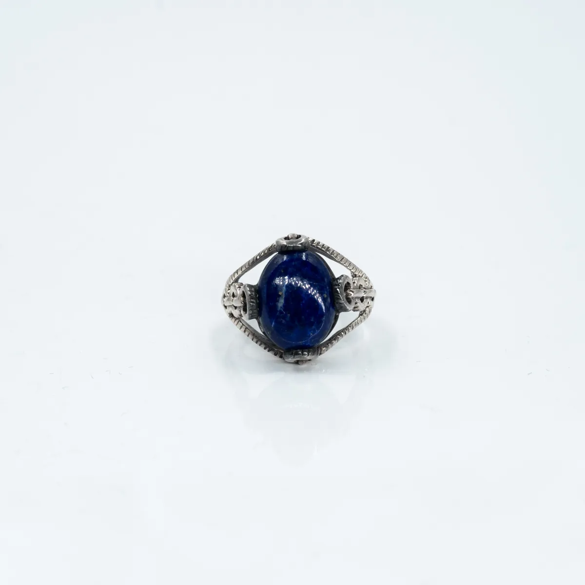 Inel oval zale lapis lazuli Argint