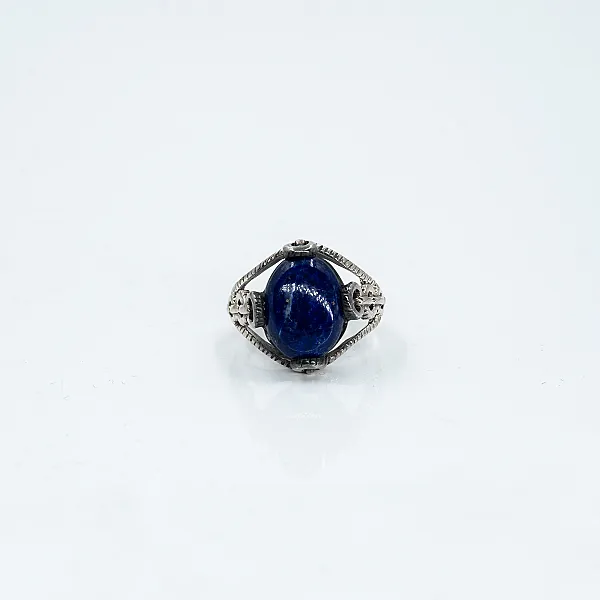 Inel oval zale lapis lazuli Argint