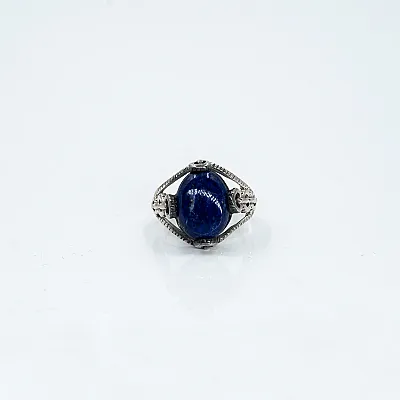Inel oval zale lapis lazuli Argint - 1