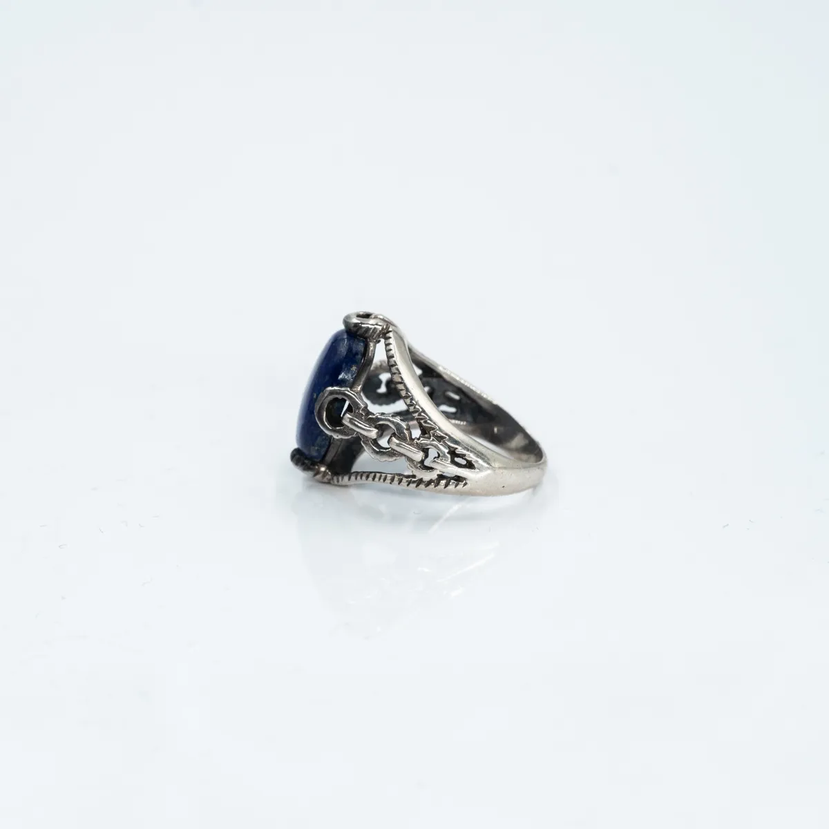 Inel oval zale lapis lazuli Argint