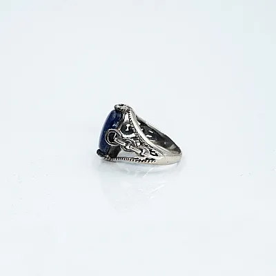 Inel oval zale lapis lazuli Argint - 3