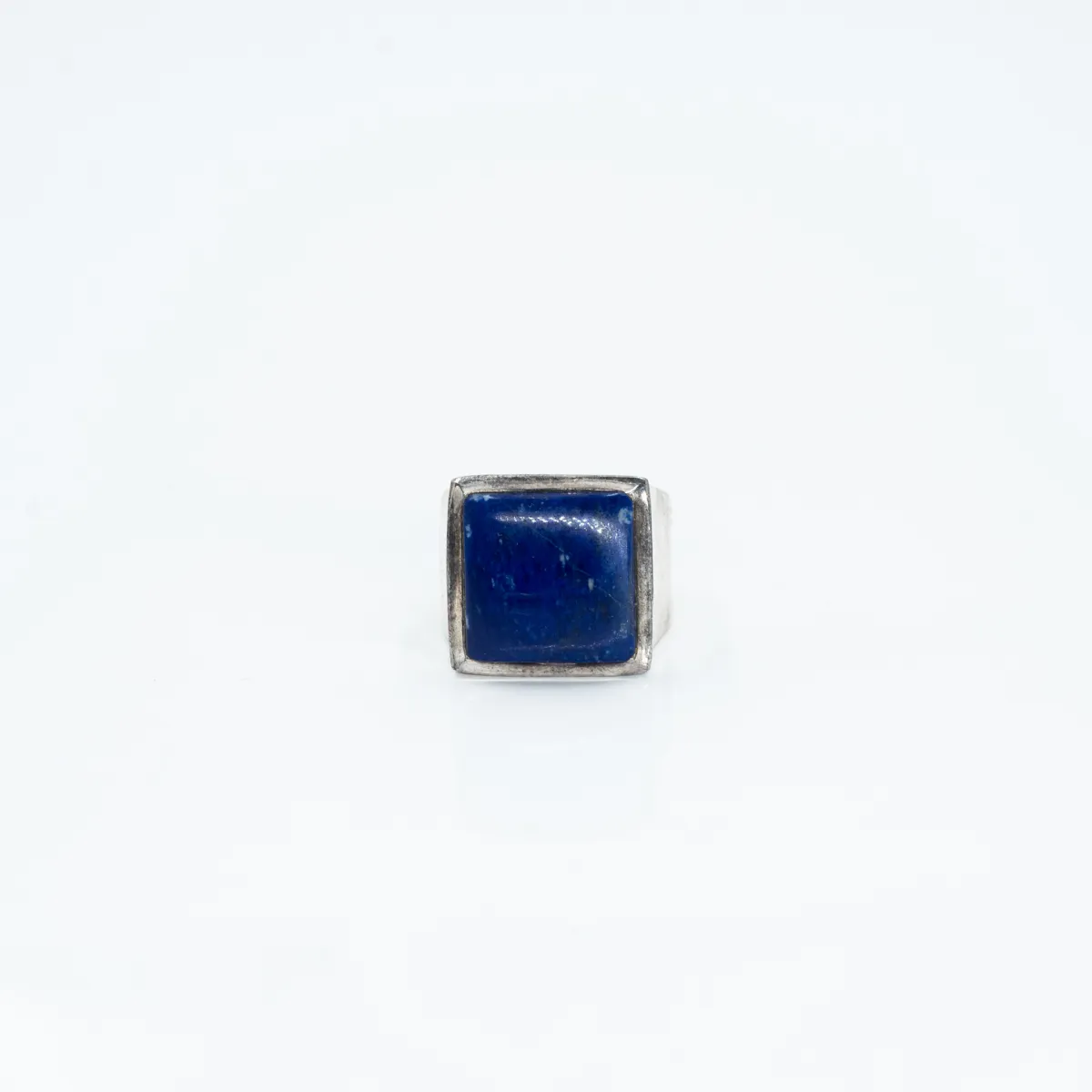 Inel patrat simplu lapis lazuli Argint