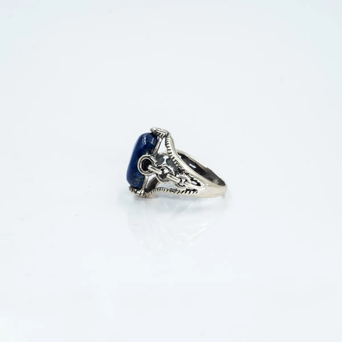 Inel oval zale lapis lazuli Argint