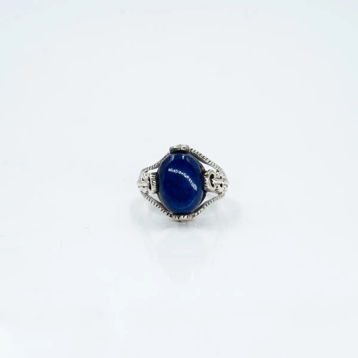 Inel oval zale lapis lazuli Argint